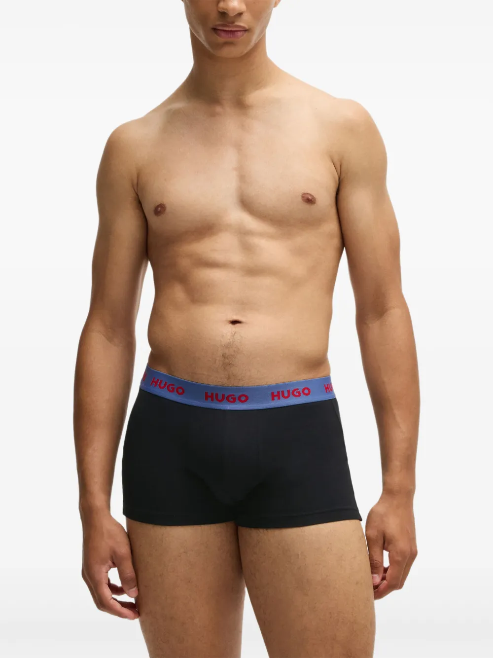 Shop Hugo Boss Stretch-cotton Boxers (pack Of Three) In Black