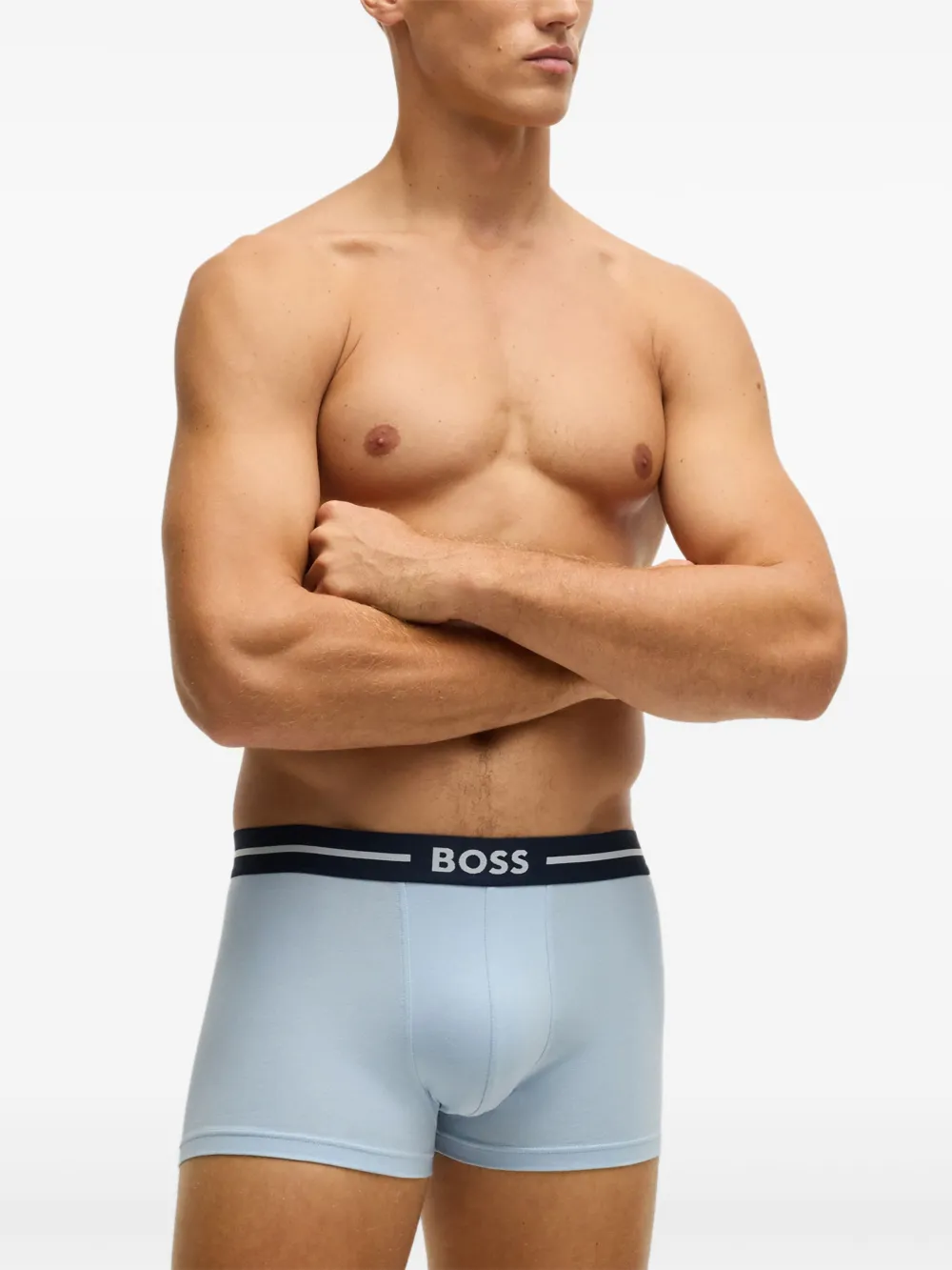 BOSS Drie boxershorts met logoband Blauw