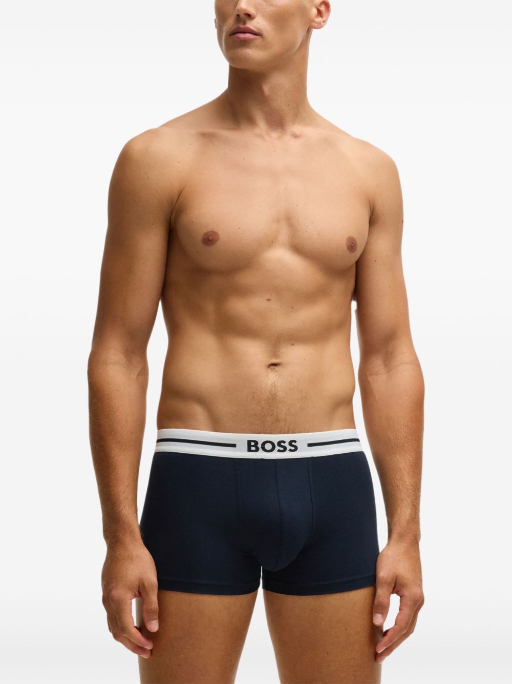 BOSS 3 boxershorts met logoband - Blauw