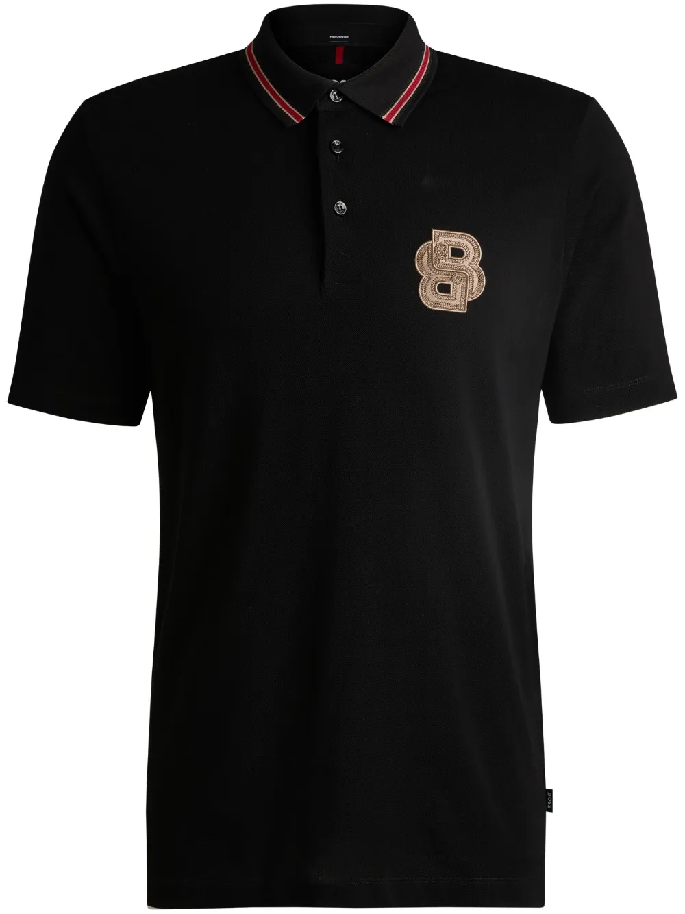 BOSS logo-patch polo shirt – Black BOSS logo-patch polo shirt – Black