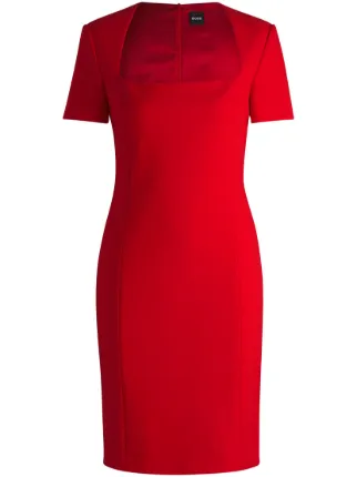 knee length dresses for ladies Hugo Boss Dineza Midi Sheath Dress
