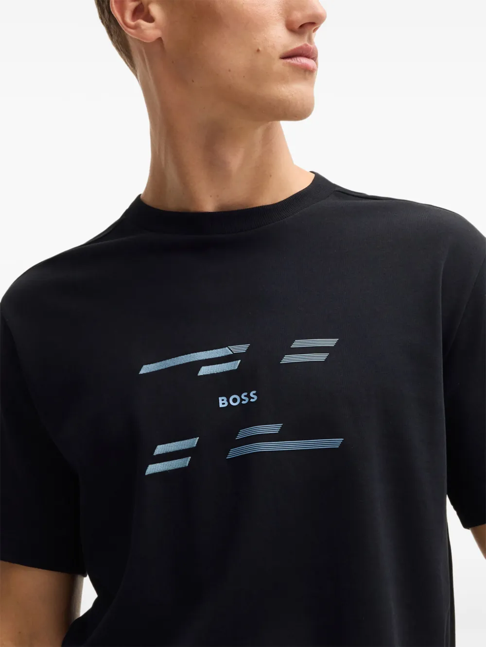 BOSS T-shirt met print Zwart