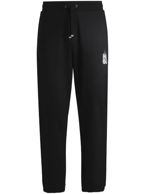 HUGO smoked-logo cotton track pants 