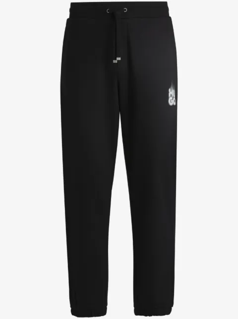 HUGO smoked-logo cotton track pants 