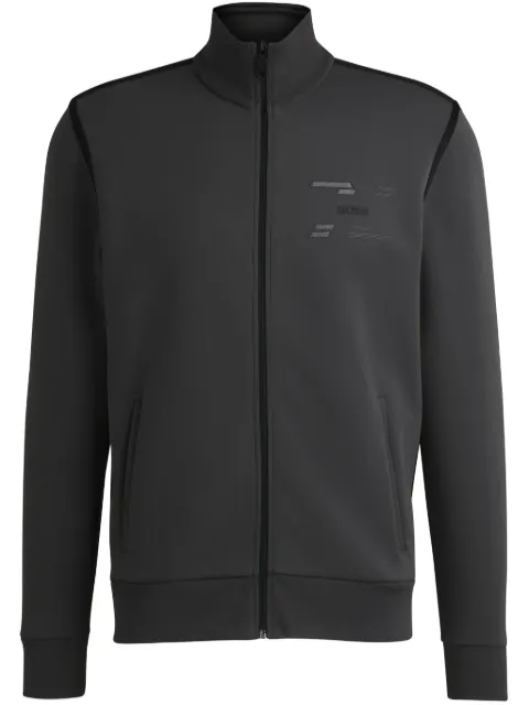 BOSS logo-detail zip-up sweatshirt