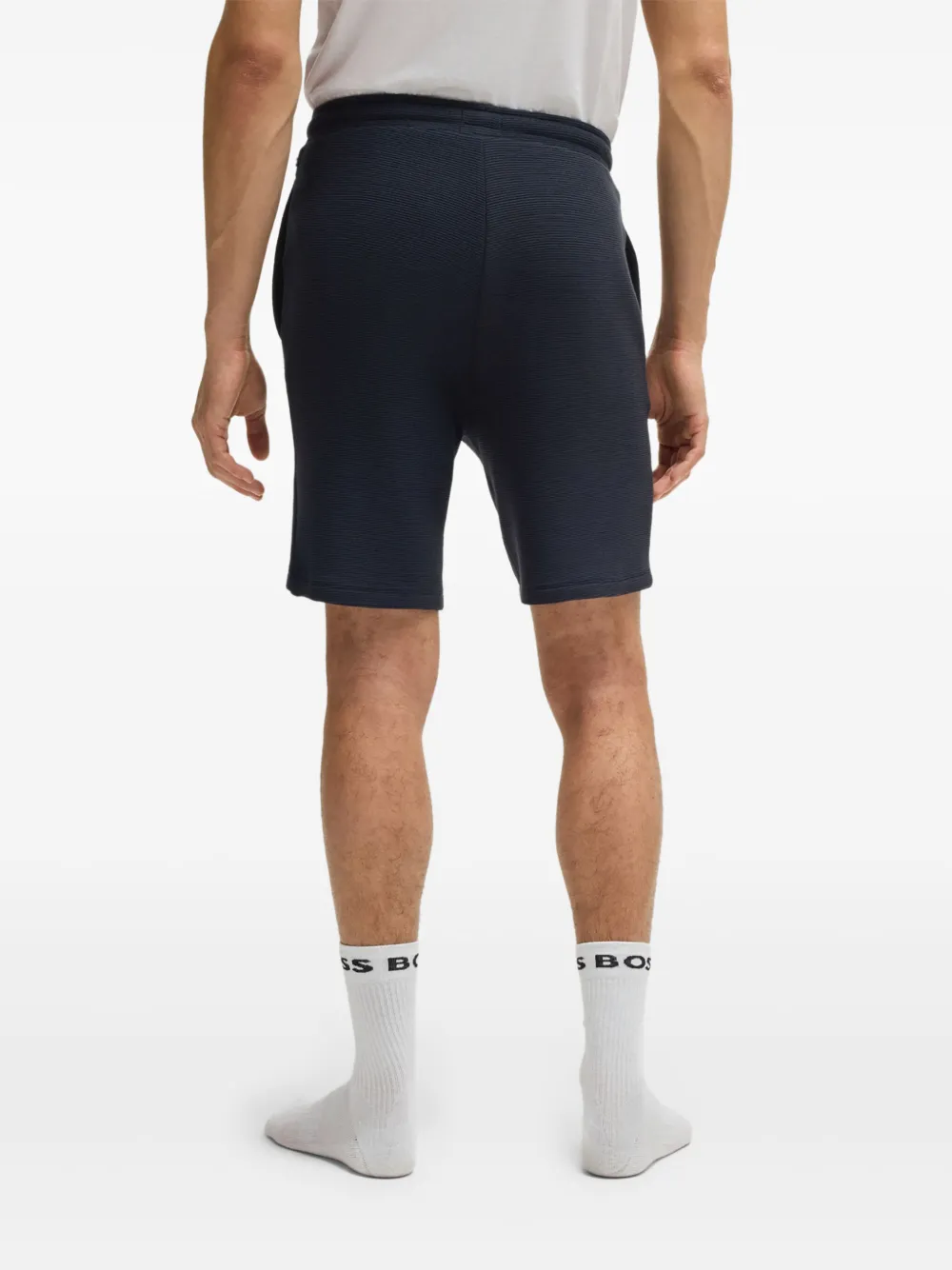 BOSS Pyjamashorts met geborduurd logo Blauw