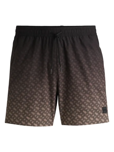 BOSS monogram-print swim shorts 