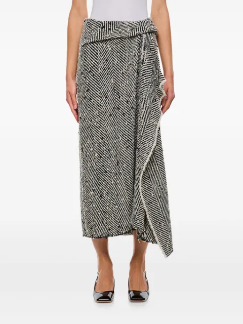 ERDEM falda midi cruzada drapeada