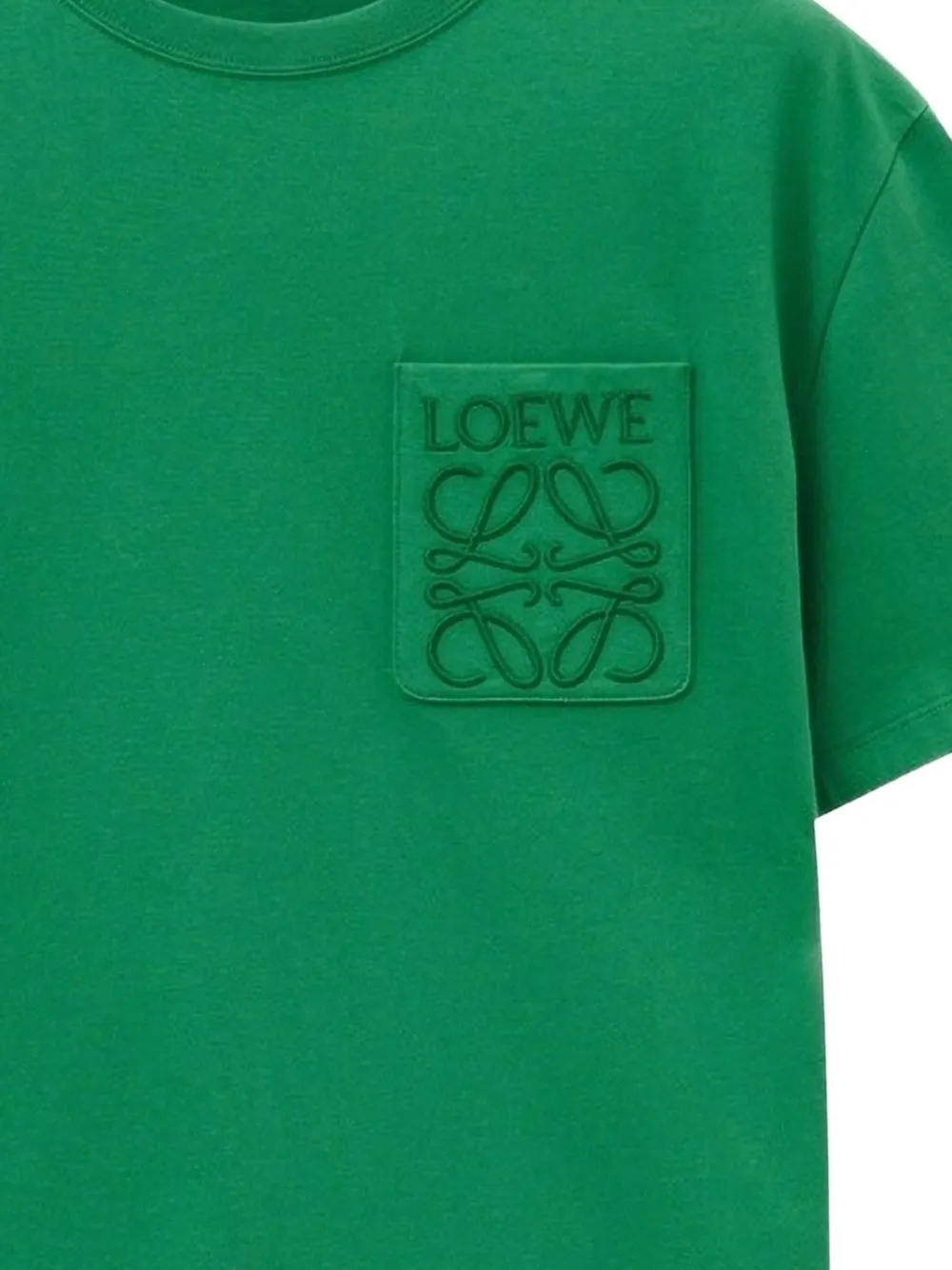 LOEWE T-shirt met Anagram-borduurwerk op de zak Groen