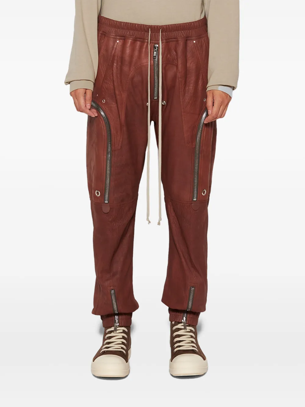 Rick Owens Bauhaus Cargo Trousers In Brown
