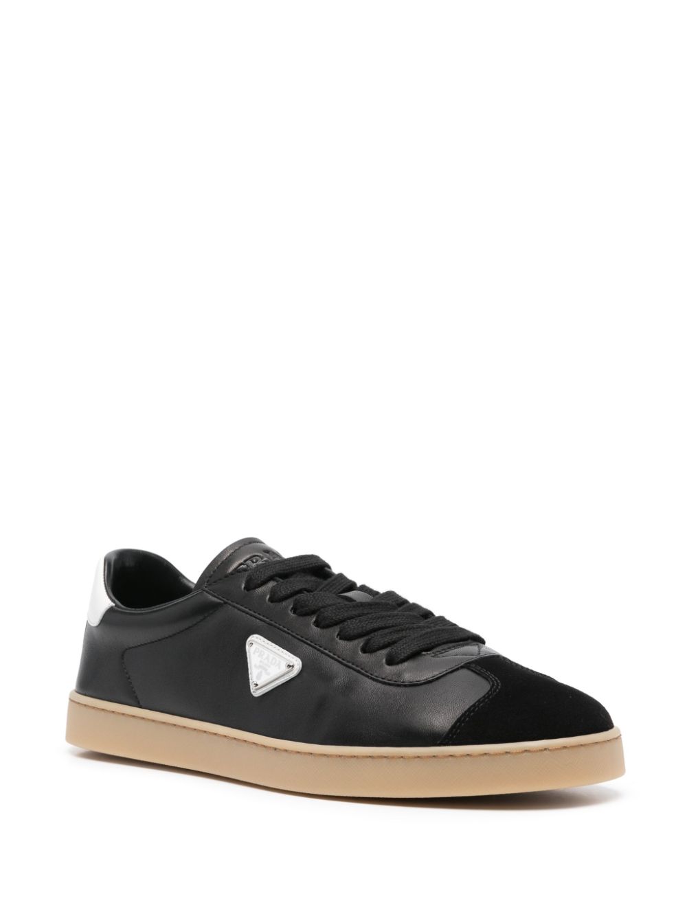 Prada leather sneakers - Zwart