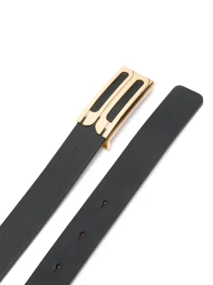 送料込関税込■Victoria Beckham■ジャンボフレームレザーベルト Jumbo Frame Belt In Chocolate Croc Embossed Leather