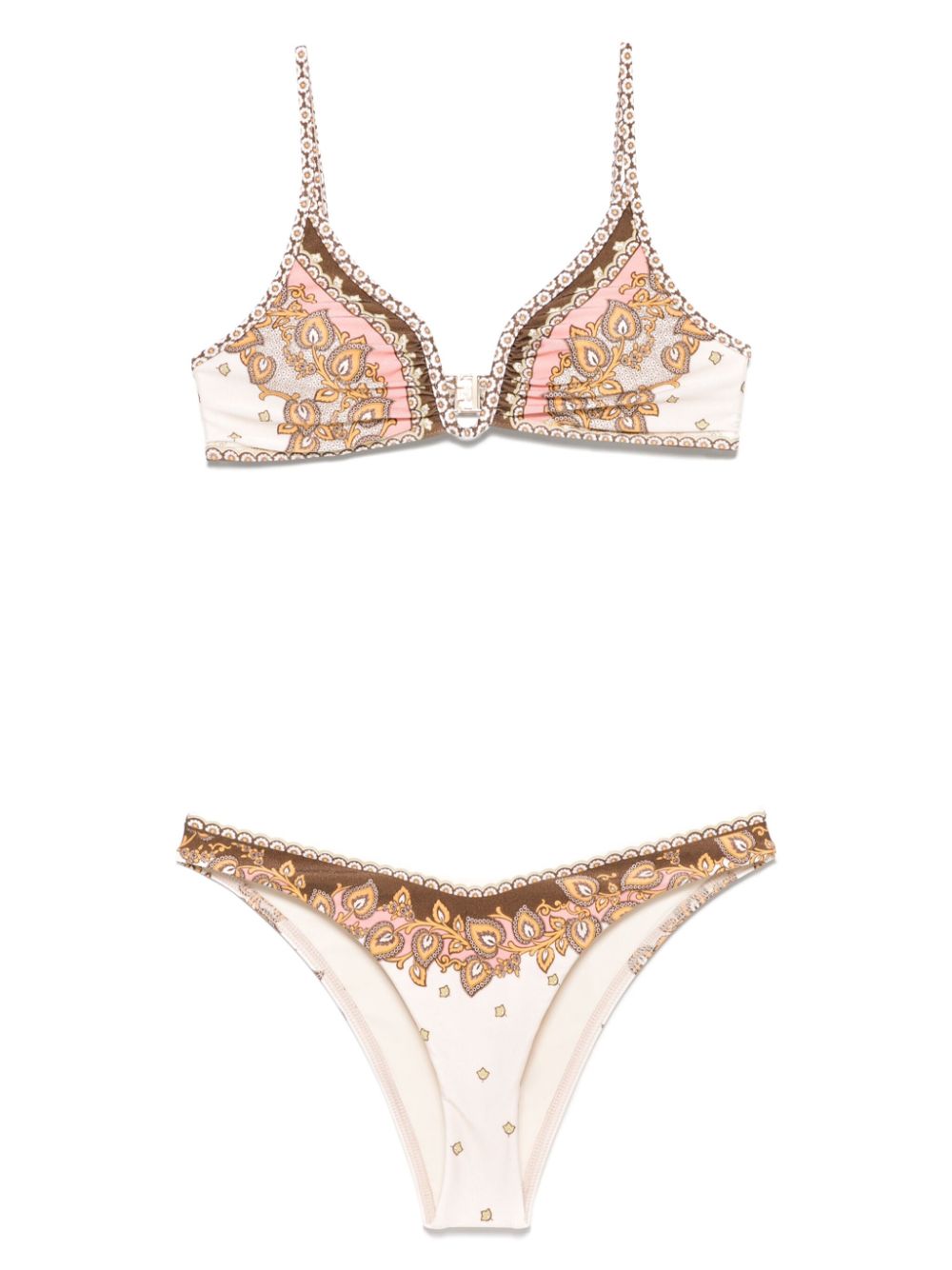 ZIMMERMANN Maxine Plunge Wire bikini Beige