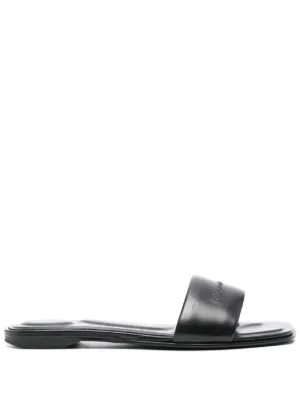 Alexander Wang■ Vy ラムスキン プールサンダル フラット ロゴ alexanderwang アレキサンダーワング Vy フラットサンダル BLACK