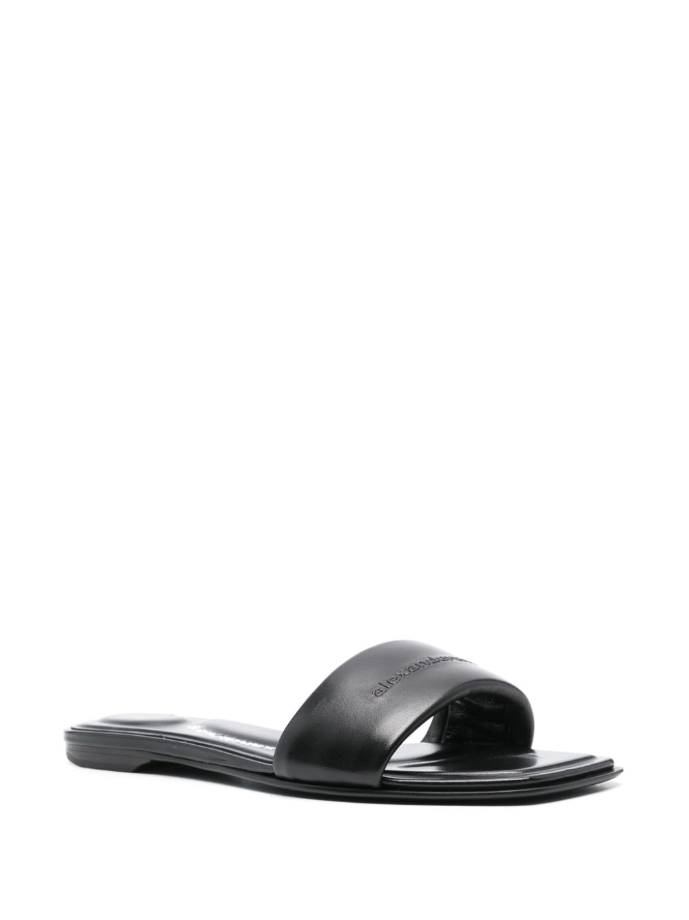 Alexander Wang embossed-logo slides - Zwart