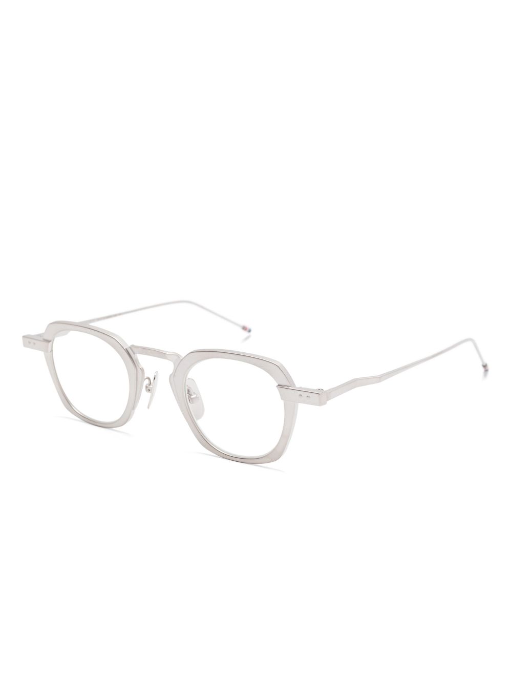 Thom Browne Eyewear Bril met rond montuur - Zilver