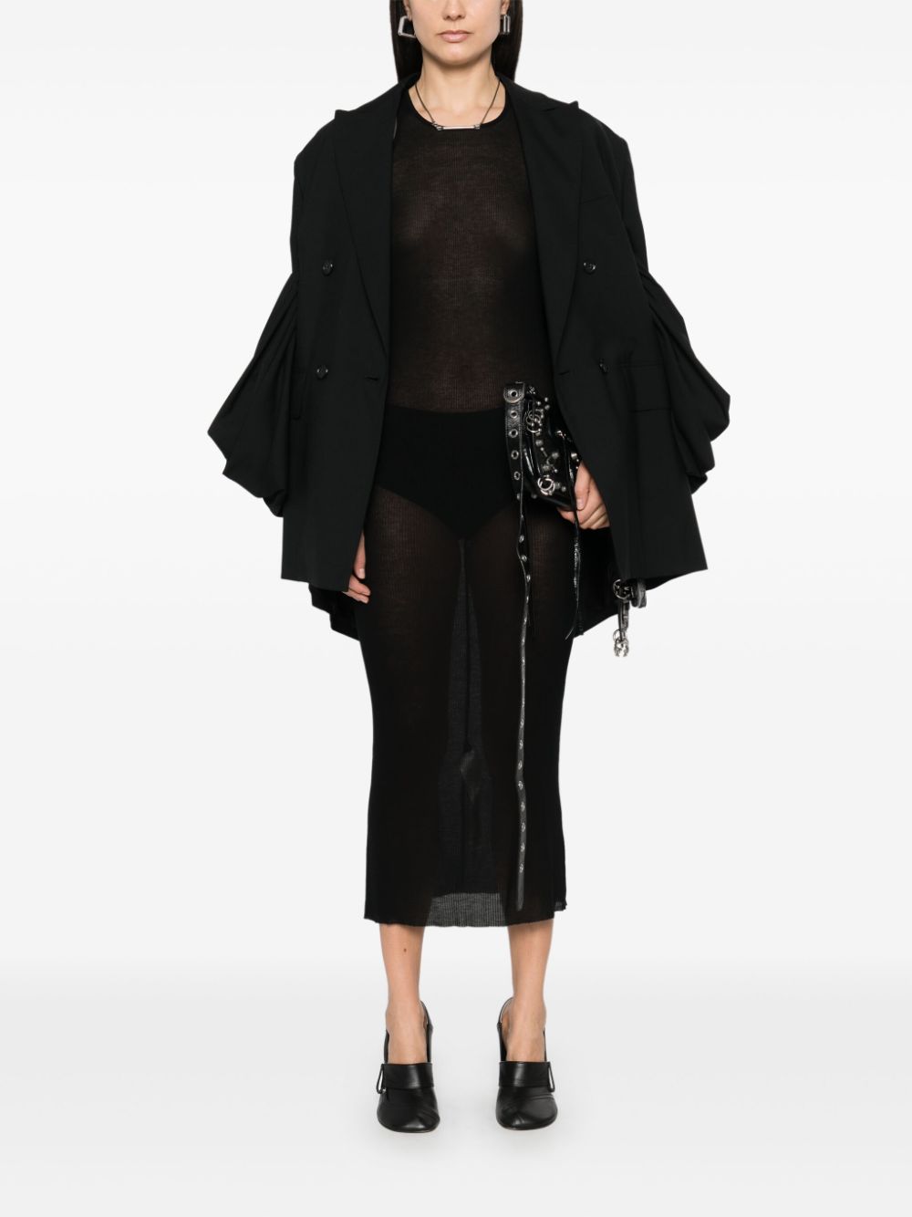 Rick Owens Midi-jurk - Zwart