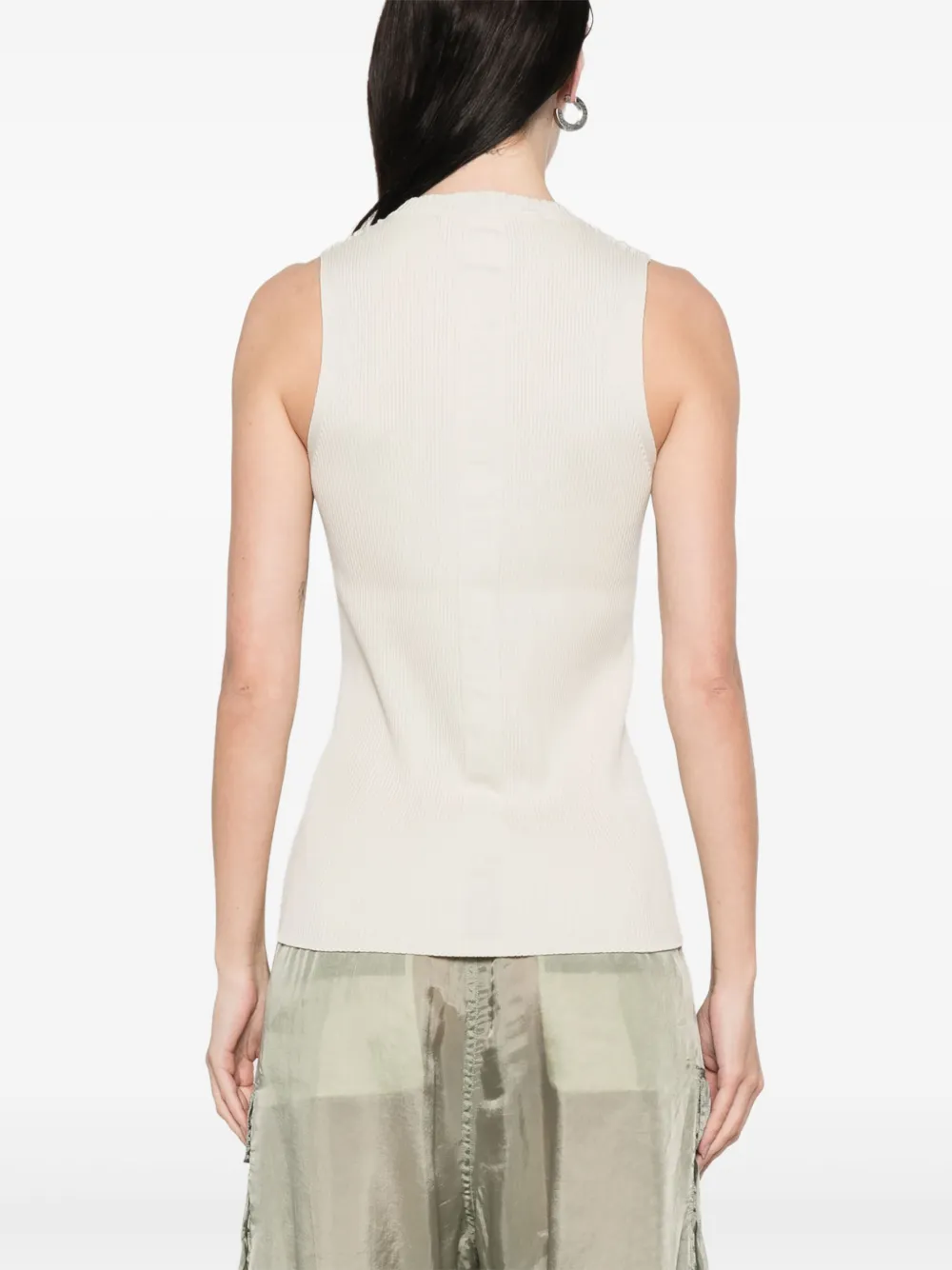 Rick Owens Geribbelde tanktop Beige