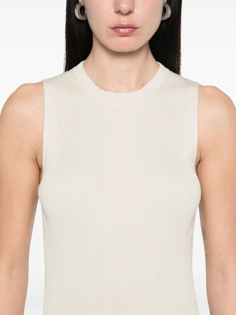 Rick Owens Geribbelde tanktop Beige