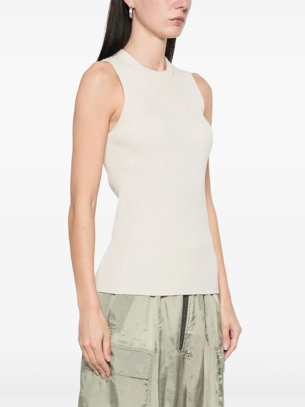 Rick Owens Geribbelde tanktop Beige