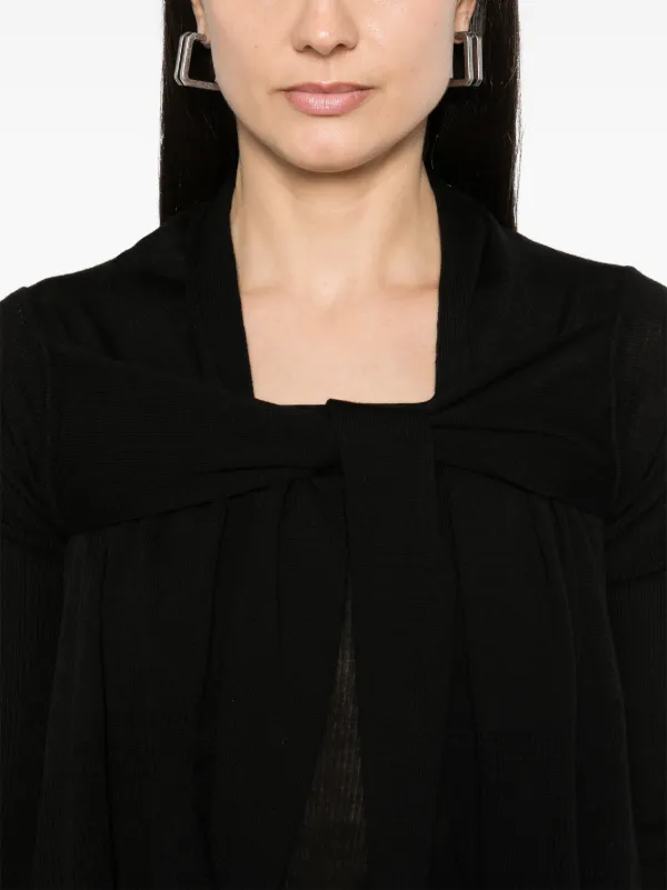 Rick Owens Tied Wrap Cardigan | Black | FARFETCH