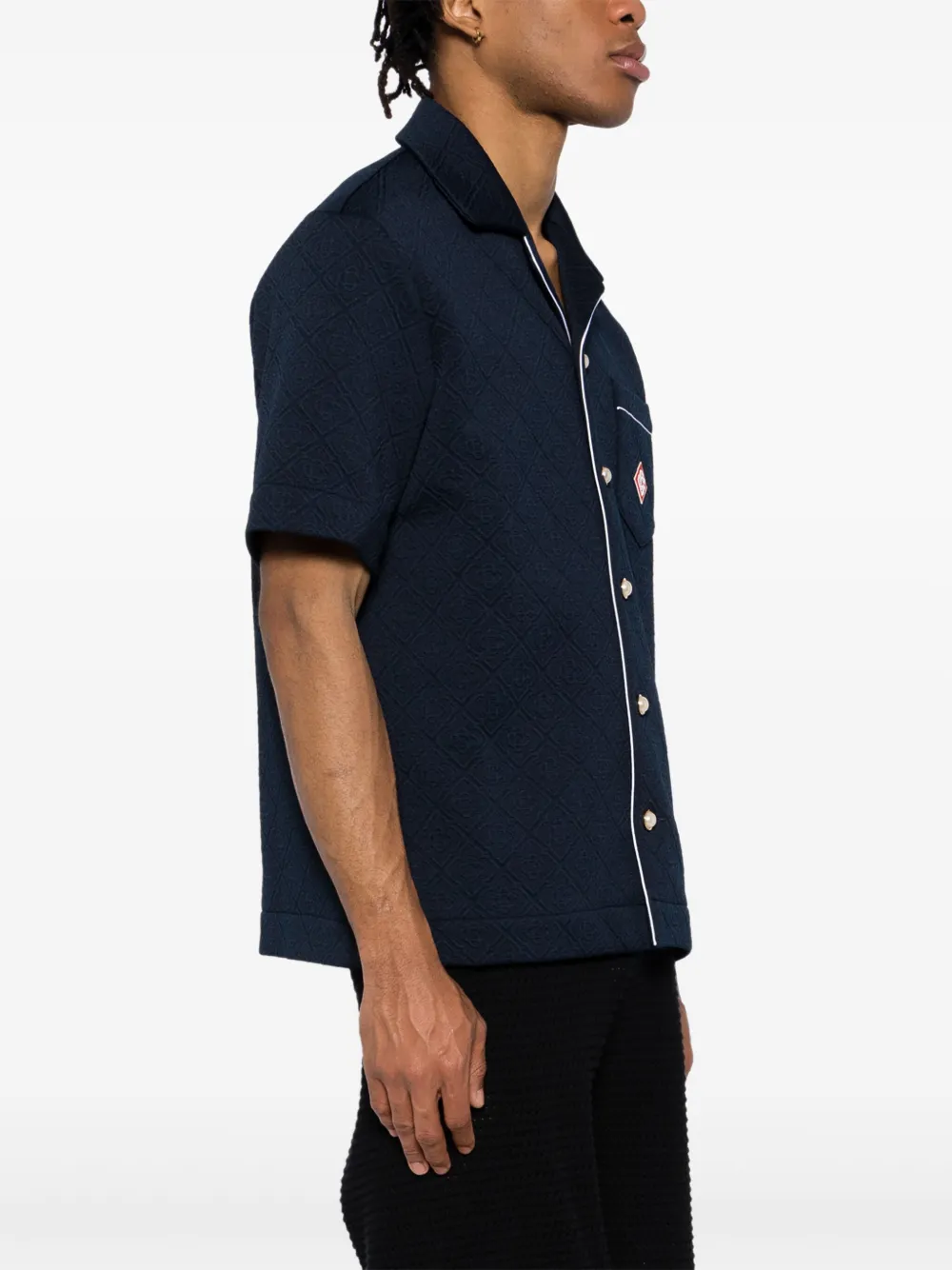 Casablanca Overhemd met Cubaanse kraag Blauw