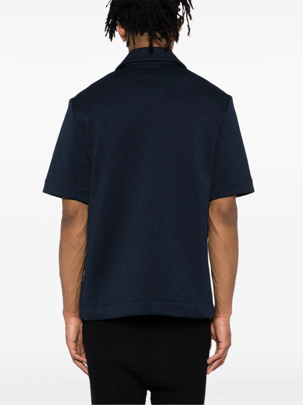 Casablanca Overhemd met Cubaanse kraag Blauw
