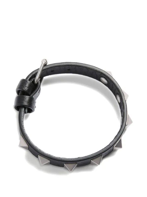 VALENTINO ロックスタッズ レザー ブレスレット ブラック Valentino Garavani ロックスタッズ レザーブレスレット | ブラック
