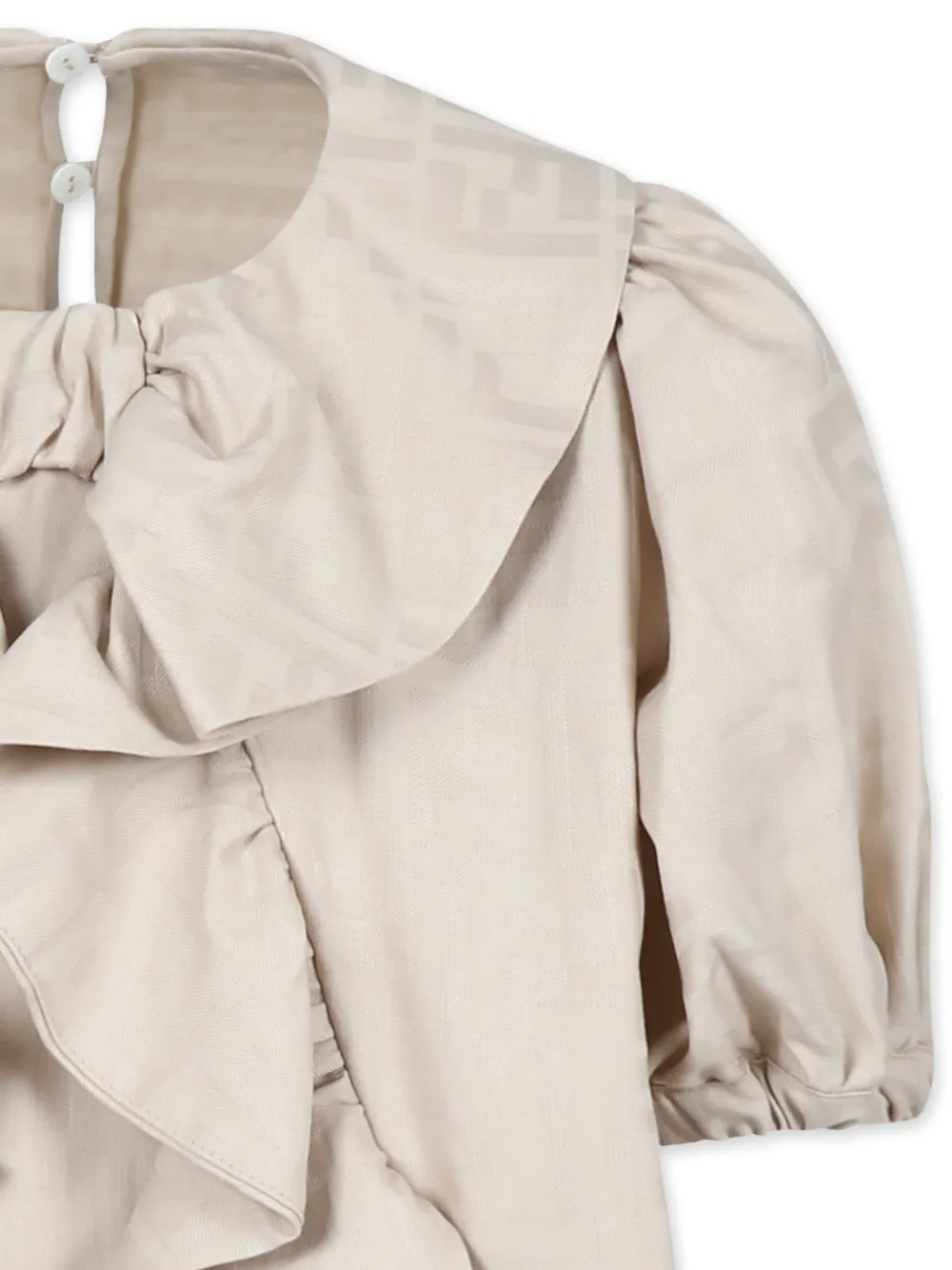 Fendi Kids Jurk met ruches Beige