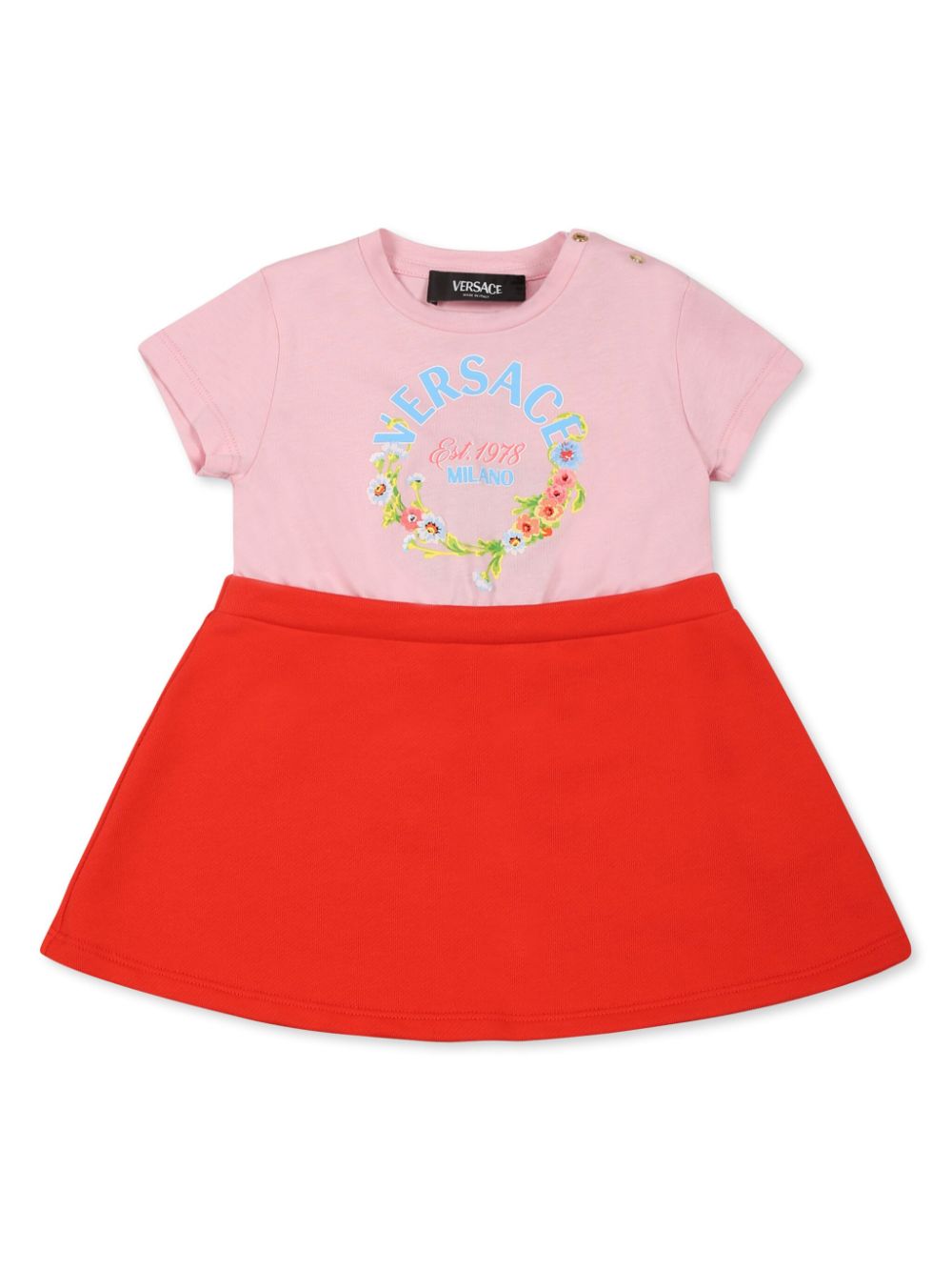 Versace Kids Jurk met logoprint Roze