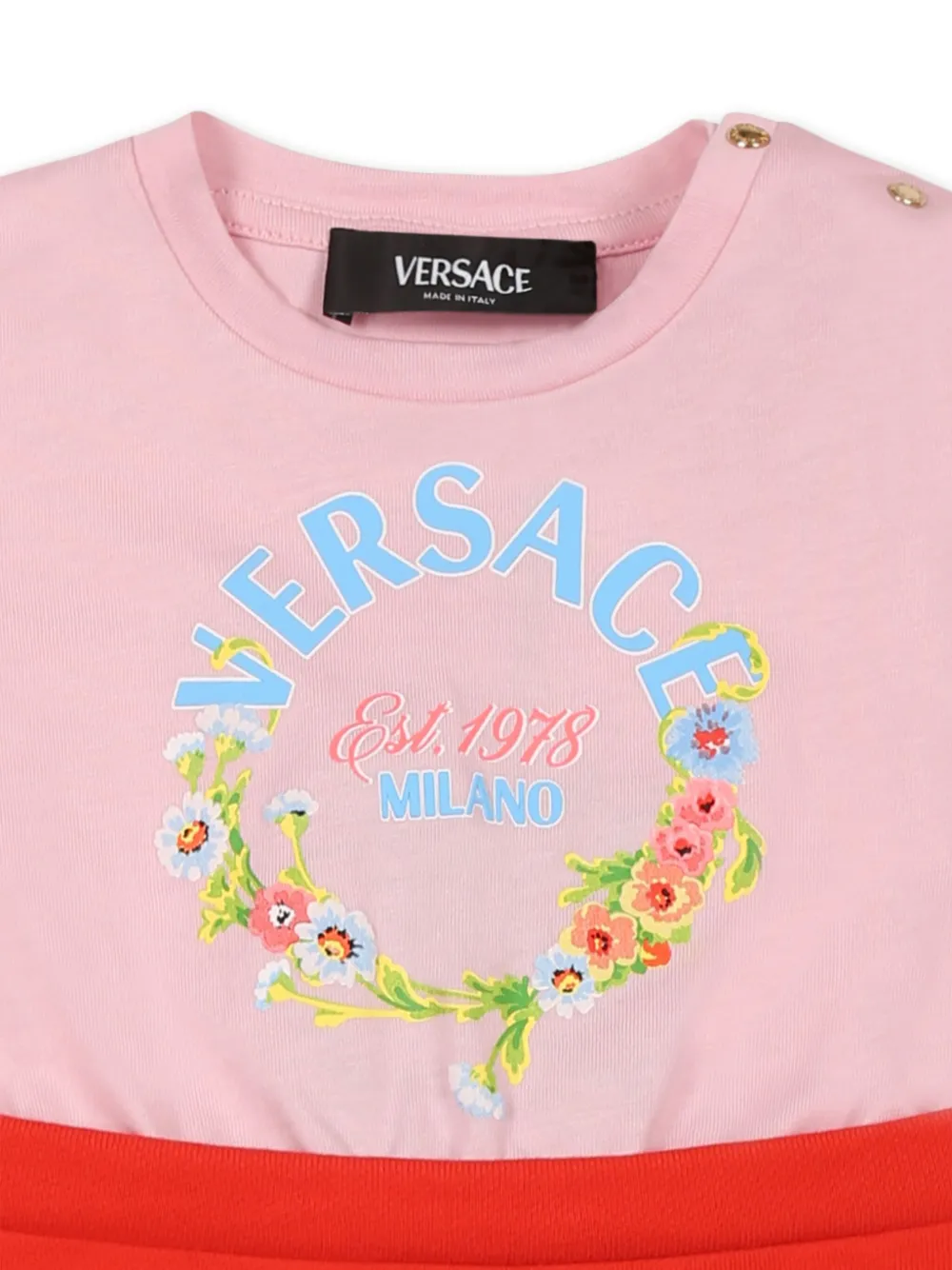 Versace Kids Jurk met logoprint Roze
