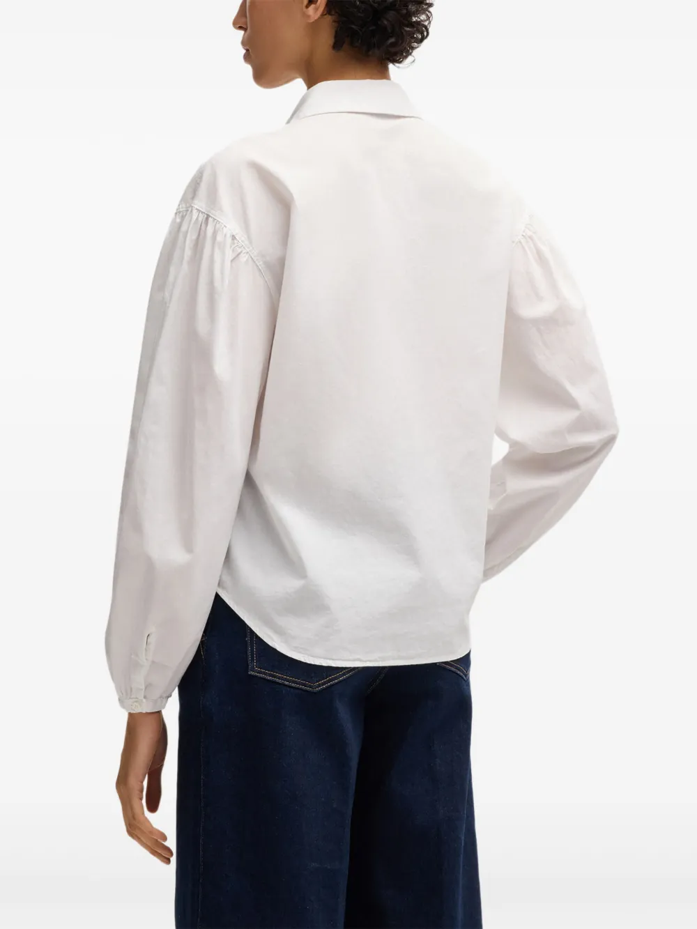 BOSS Katoenen blouse Wit