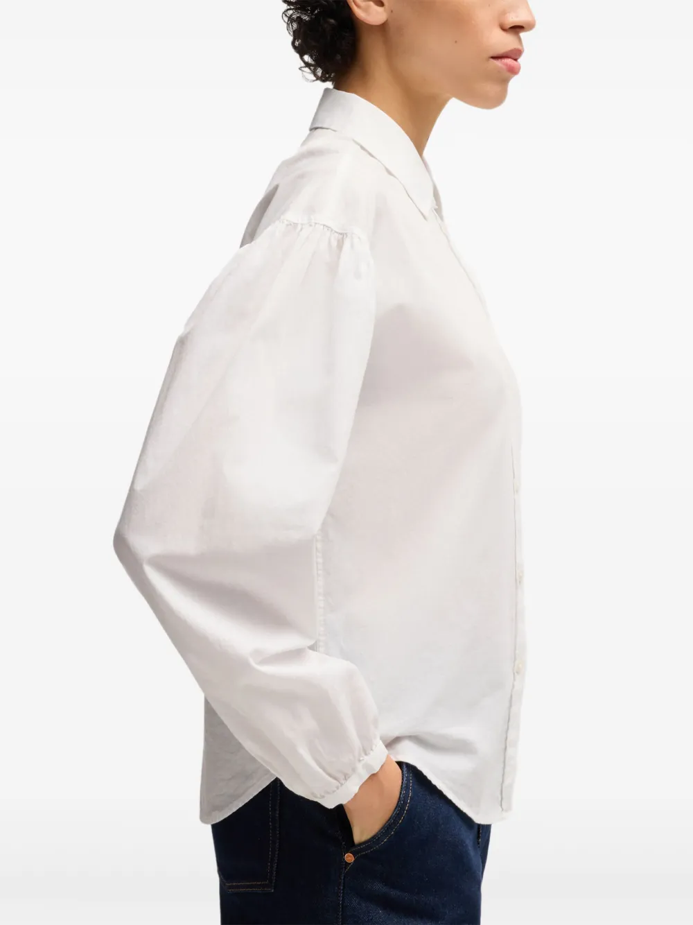 BOSS Katoenen blouse Wit