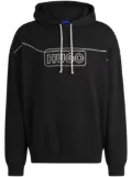 HUGO embroidered hoodie - Black
