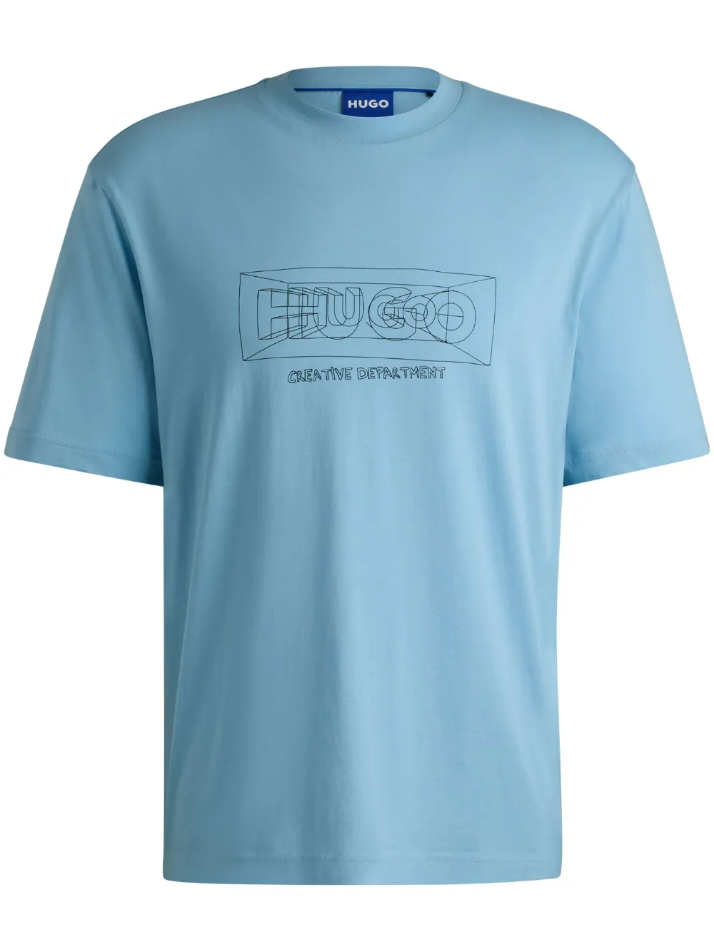 HUGO Camiseta com estampa de logo | Azul | Image 1