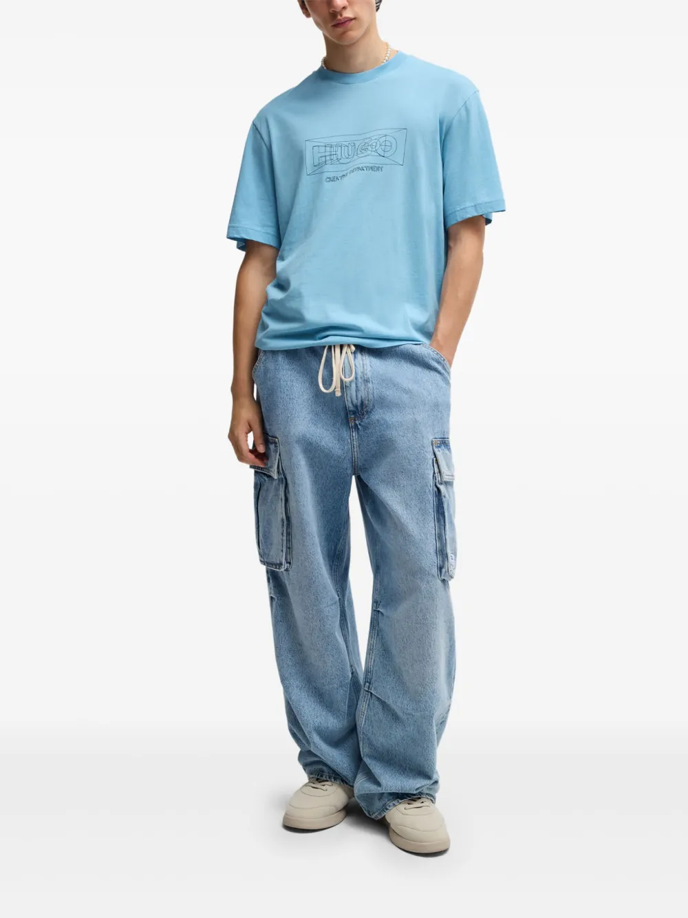 HUGO Camiseta com estampa de logo | Camisetas | Image 2