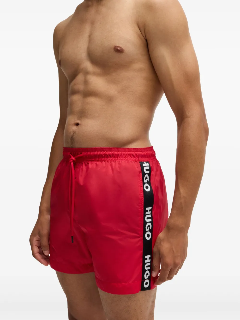HUGO Zwembroek met logoband Rood