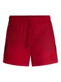 HUGO logo-tape swim shorts - Red