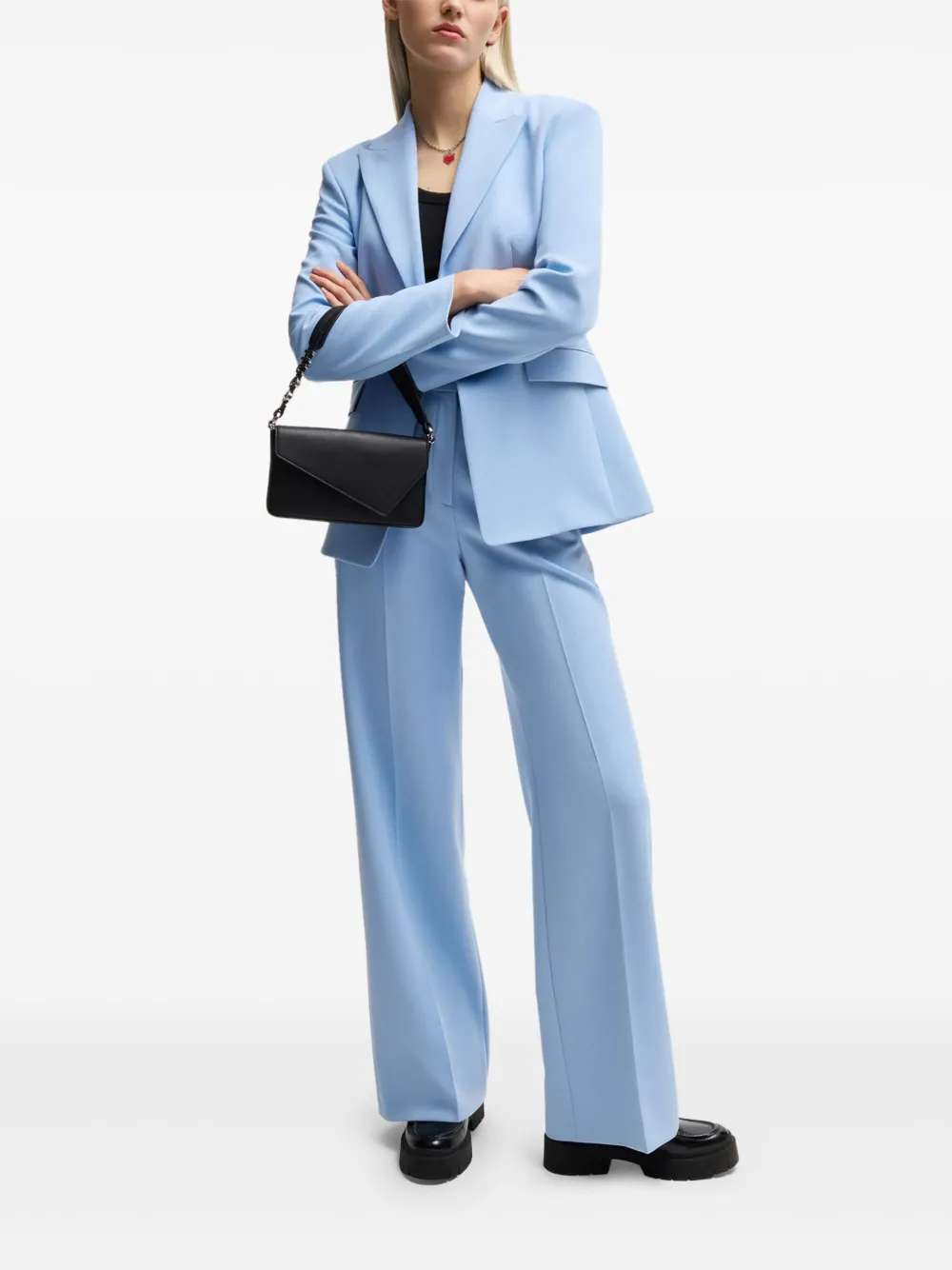 HUGO High waist flared broek - Blauw