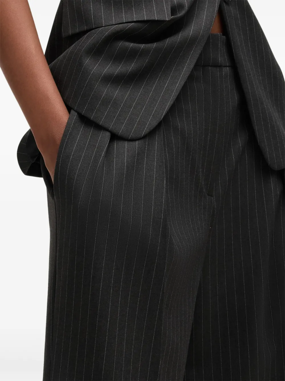 HUGO Straight broek met krijtstreep Grijs