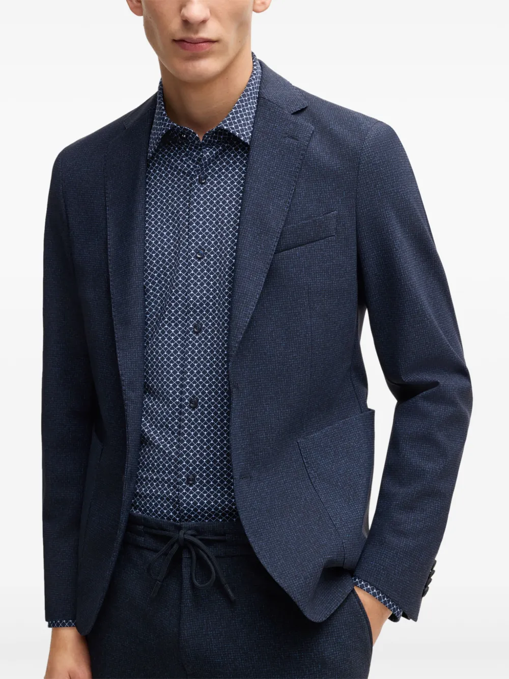 BOSS Overhemd met patroon Blauw