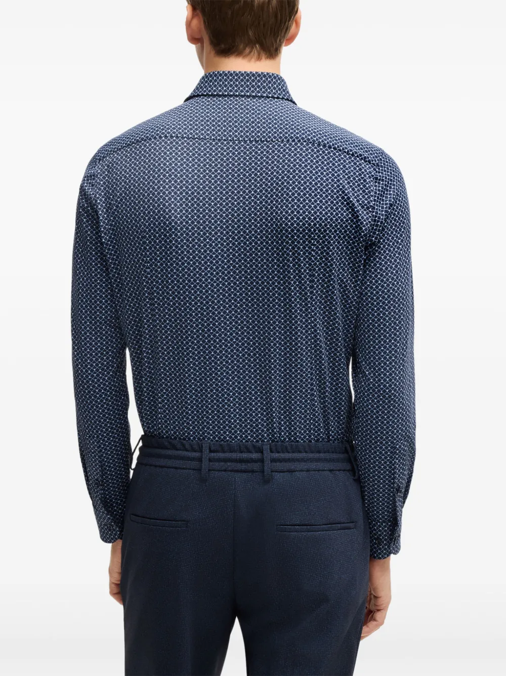 BOSS Overhemd met patroon Blauw