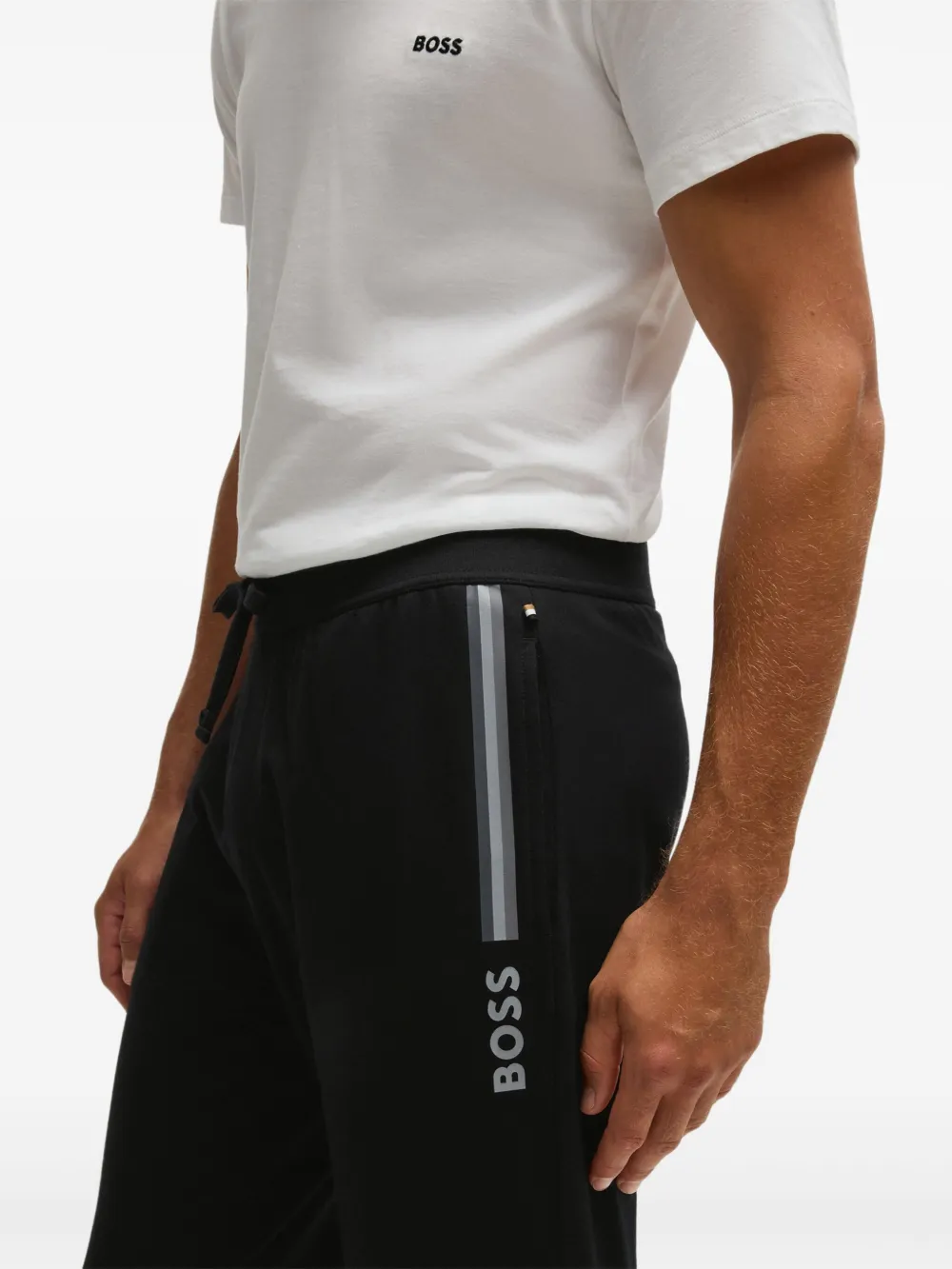 BOSS Katoenen trainingsbroek Zwart