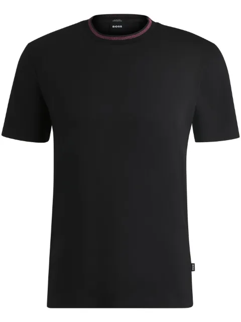 BOSS playera con cuello a rayas
