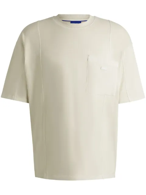 HUGO Camiseta de algodão com pesponto