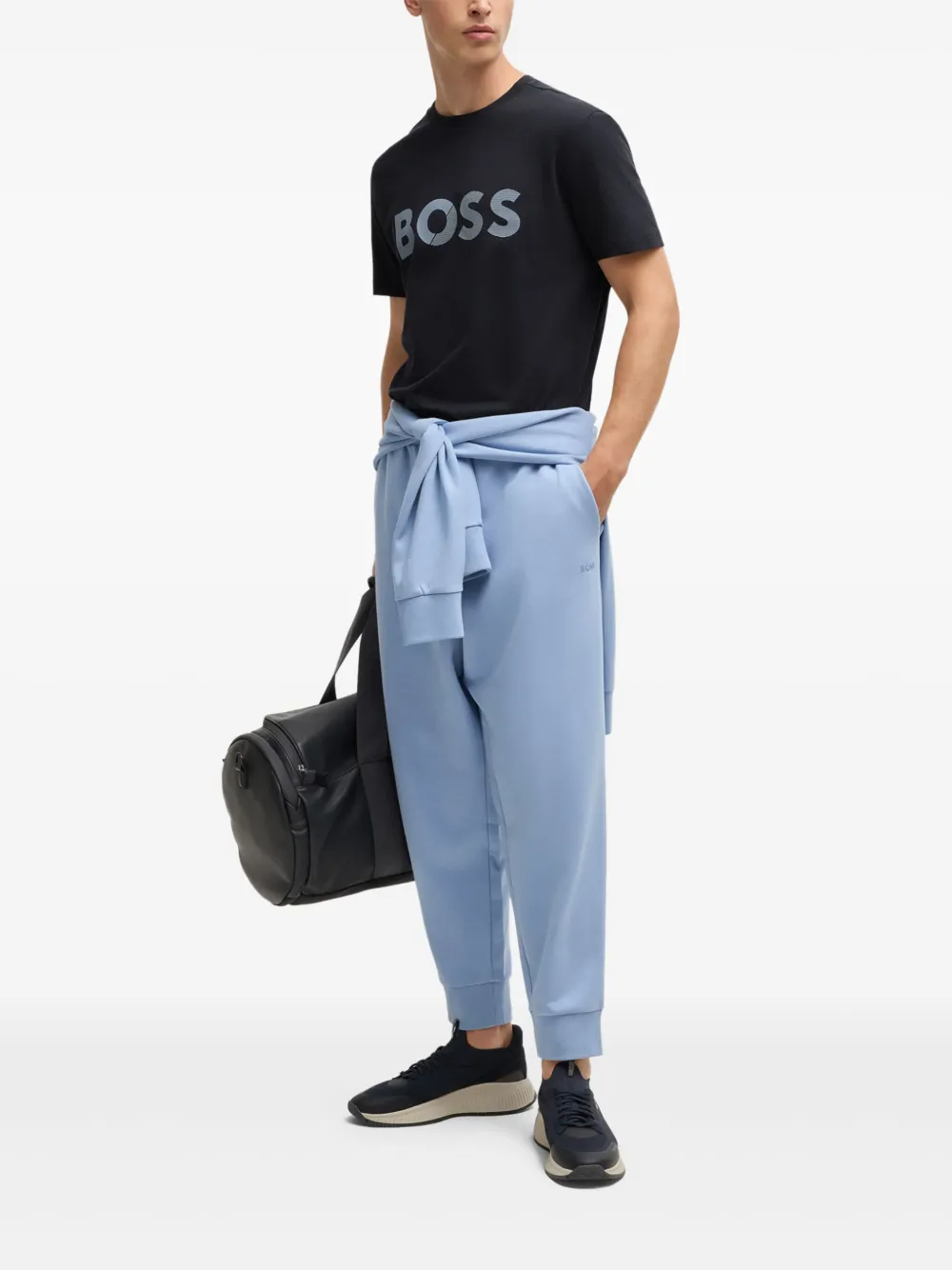 BOSS T-shirt met logo - Blauw