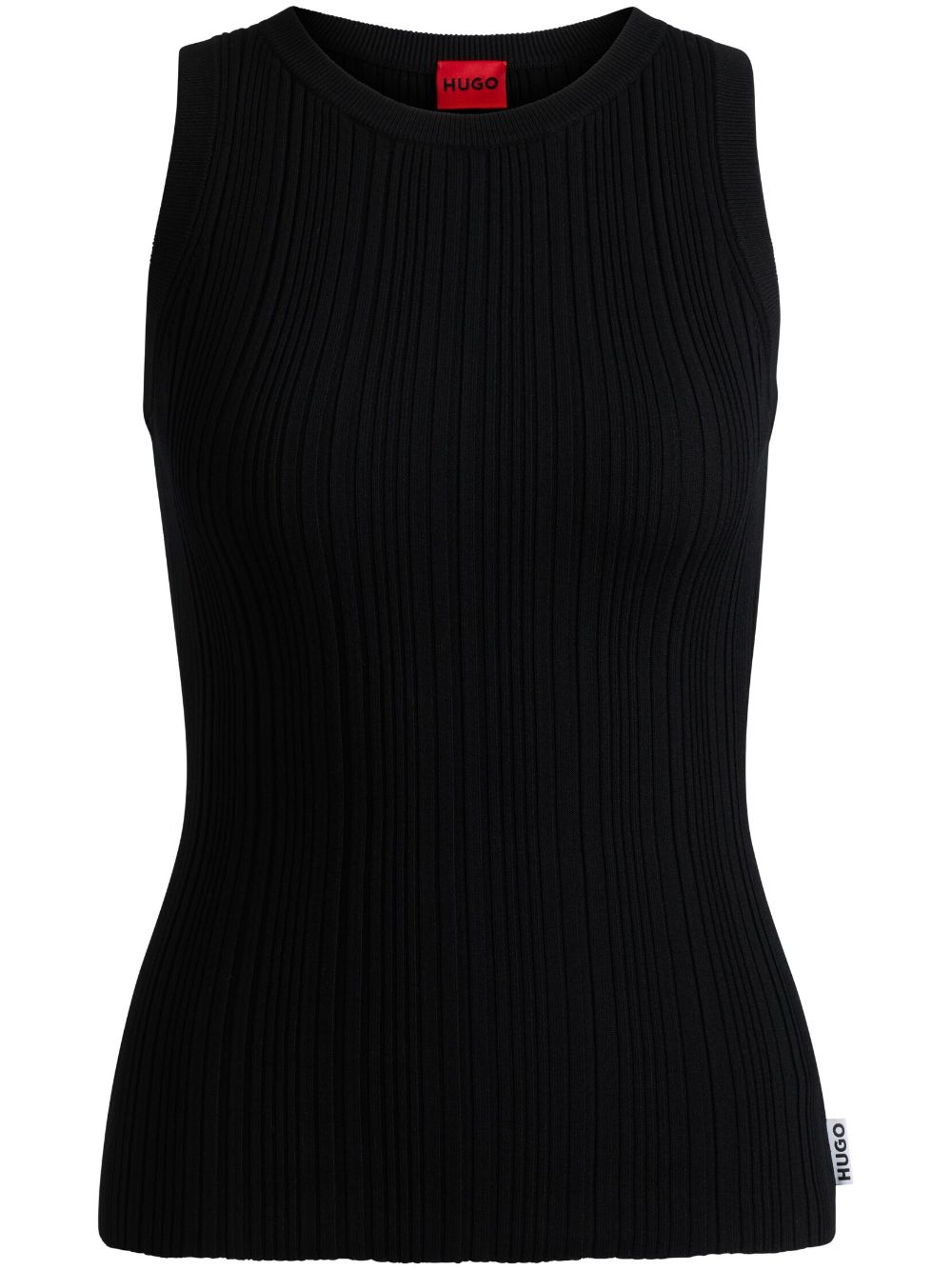 HUGO ribbed tank top - 001 BLACK