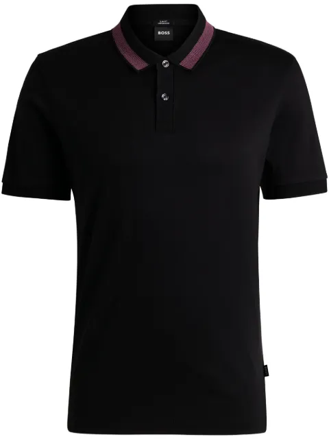 BOSS Camisa polo com detalhe de listras
