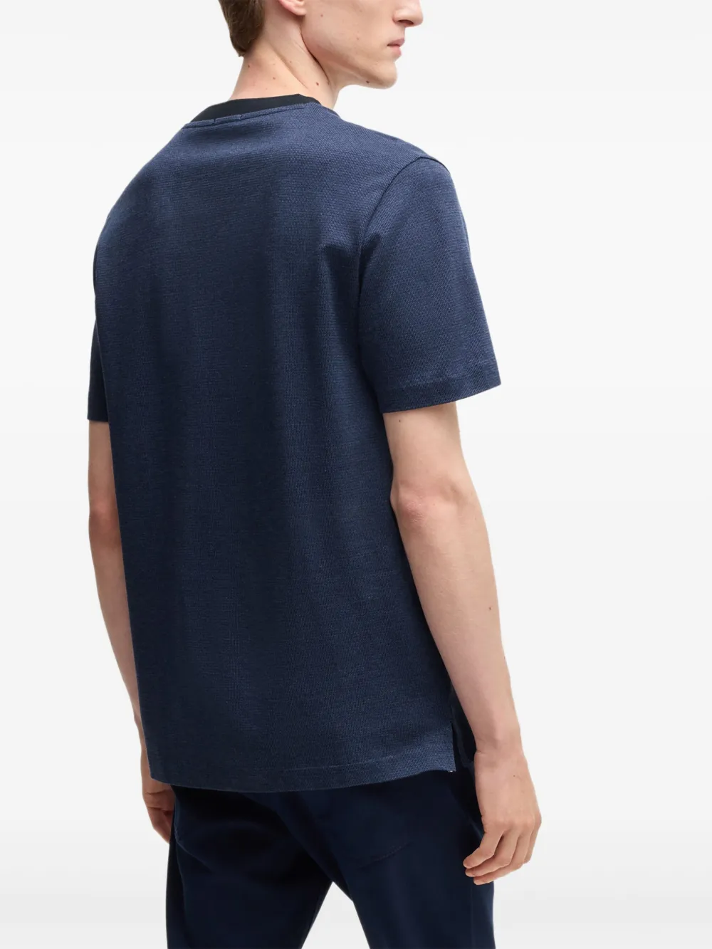 BOSS Katoenen T-shirt Blauw