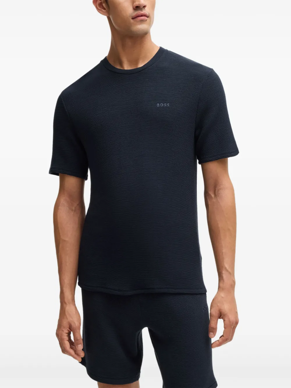 BOSS T-shirt met geborduurd logo - Blauw